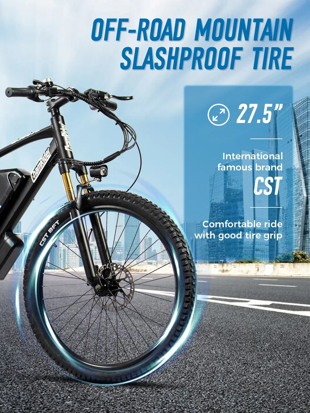 ChamRider DM427 E-bike Long Range Lightweight Stylish Commuter Delivery E-MTB for European Teens Riders Electric Bike