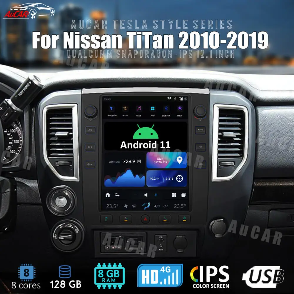 

AuCar 12.1 Inch Tesla Screen Car Radio Android 11 GPS Navigation Head Unit For Nissan Titan 2010-2019 CarPlay DVD Stereo Player