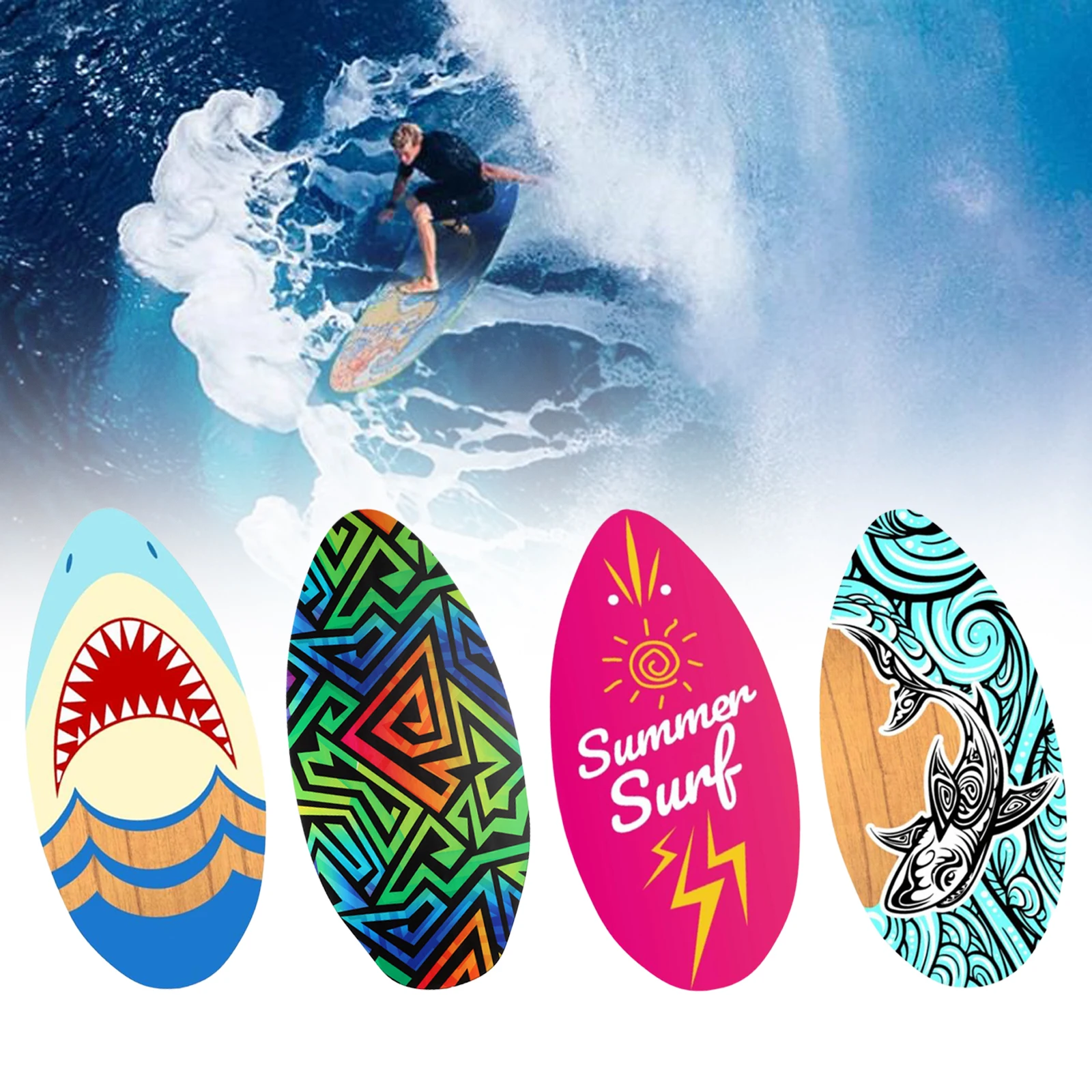 41 Inch Small Children Surfboard Surf Board Beach Skimboard for Kids Wooden Skim Board Practical Universal Board Beginners