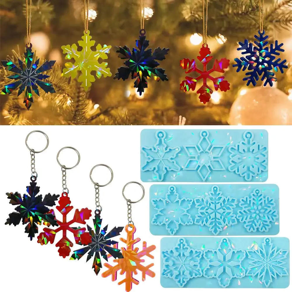 Snowflake Pendant Silicone Mold DIY Holographic Christmas Listing Crystal Epoxy Resin Mold