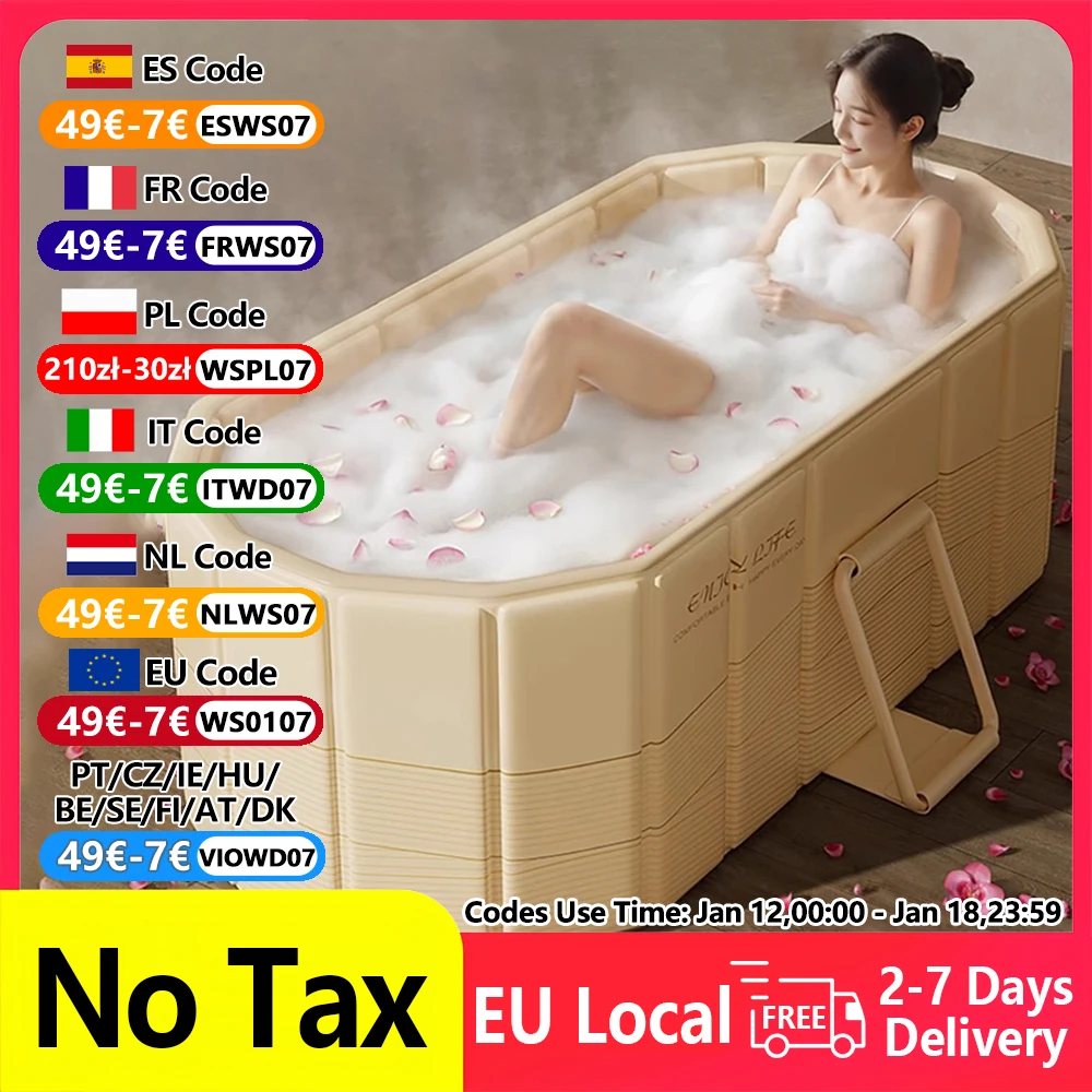 Baignoire pliable de 1.5m, grande baignoire Portable pour adulte, seau de bain Double corps complet, baignoire pliante, bain chaud et froid, SPA familial
