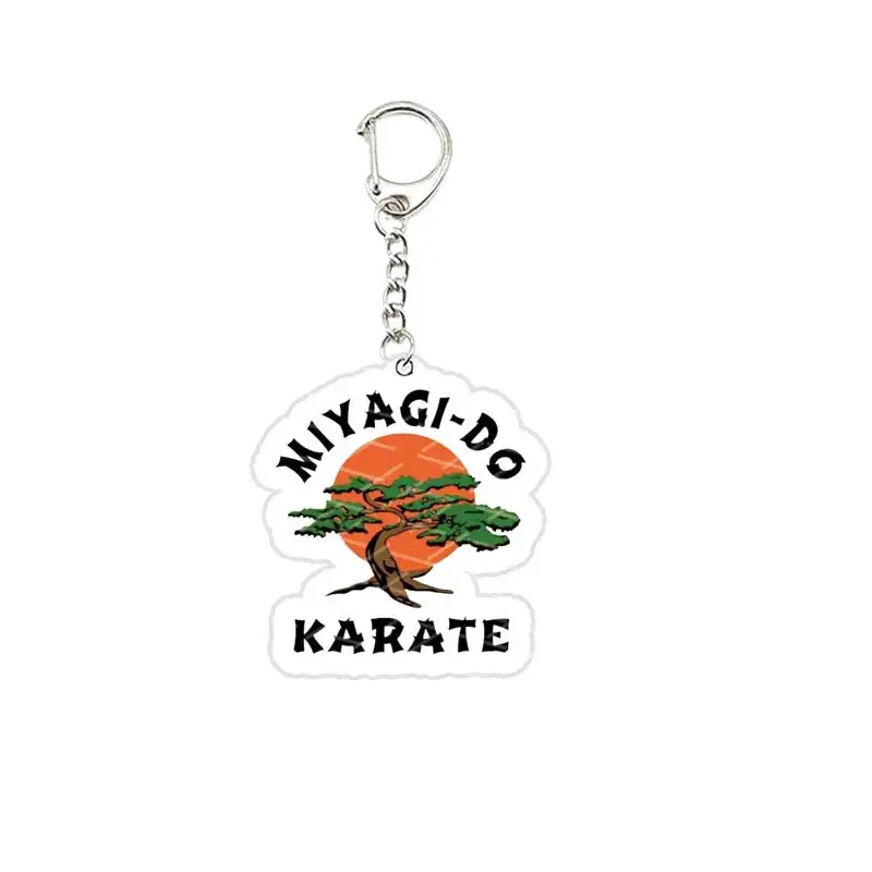 Popular TV Cobra Kai Keychain for Accessories Bag Acrylic Cobra Kai Johnny Daniel Key Chain KeyRing Pendant Chains Fans Gifts