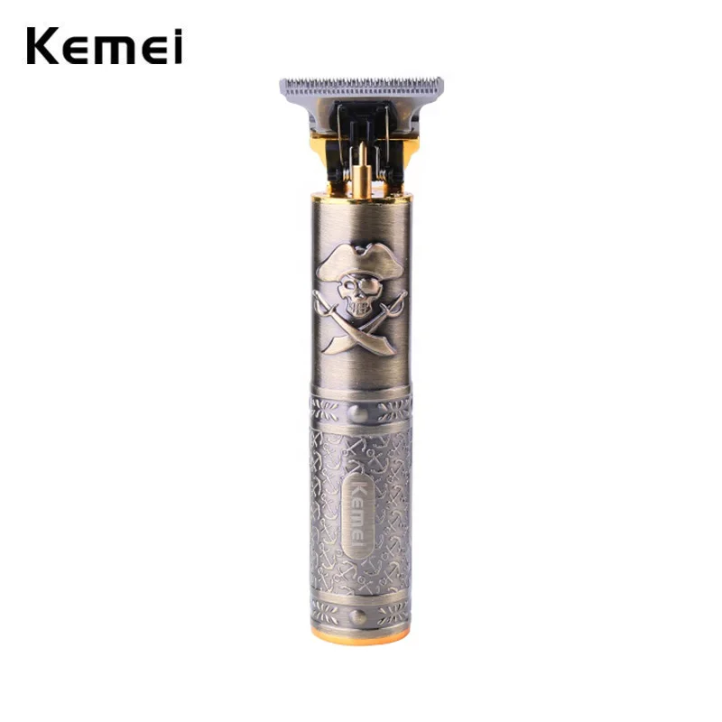 

Kemei T9 Professional Hair Trimmer 0MM Electric Cordless Clipper Hairstar KM-203 Metal Pirate Body Hair Beard Finishing Machine