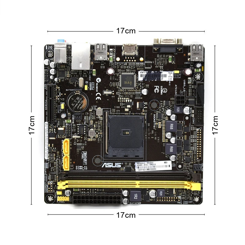 Imagem -02 - Asus-mini Itx Motherboard Grupo Am1i-b K30bd dp Ddr3 Amd A320 Pci-e 3.0 Sata2 Usb 2.0 17x17cm Escritório