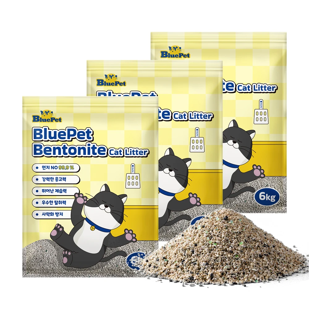 Bluel Cat Sand Dust-free bentona sand cat litter 18kg (6kg x 3 pieces)