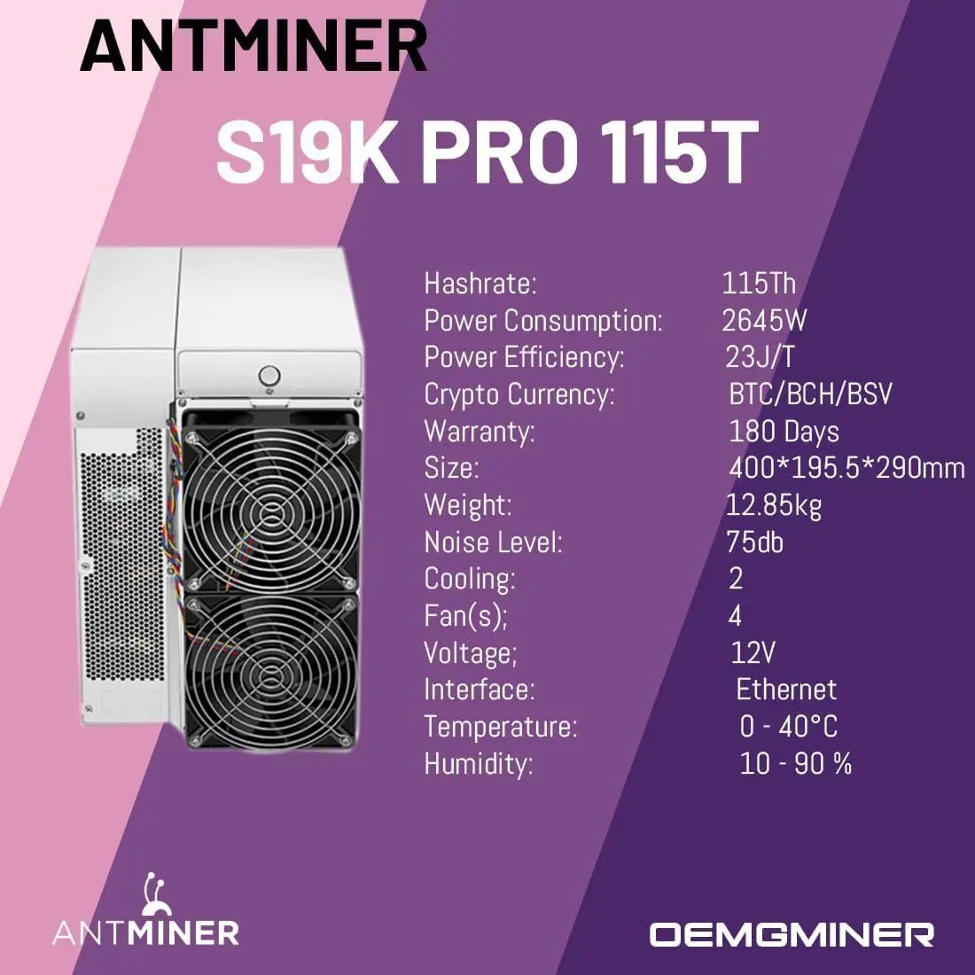 

Лидер продаж, купите сейчас, новинка, купите 3 и получите 2 бесплатно, Antminer S19k pro 115Th 2645 Вт, Asic Miner Bitmain, криптовалюты, Майнер биткоинов