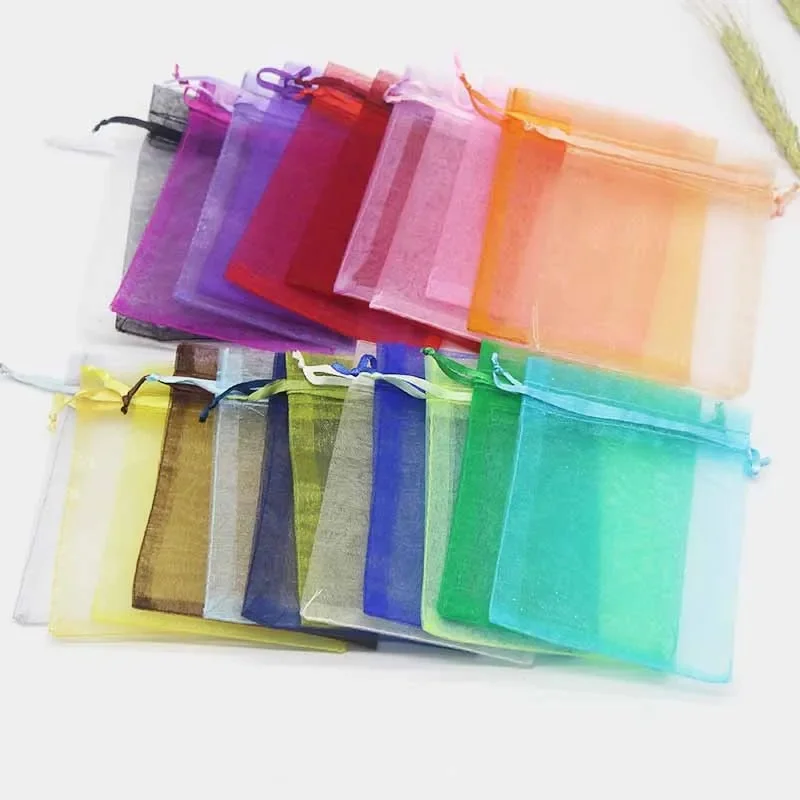 100Pc 7X9Cm 9X12Cm 10X15Cm Organza Tas Bruiloft Snoepzak Mode Speciaal Ontwerp Opslag Sieraden Promotie Geschenken Pakket - afbeelding 2