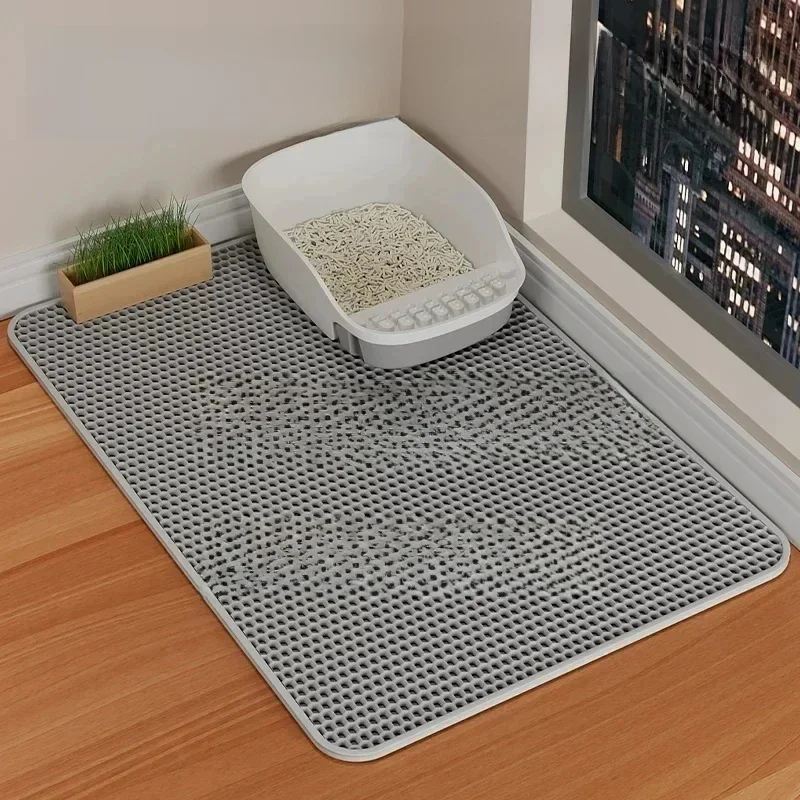 Grote Kattenbakvulling Mat Waterdicht Dubbellaags Antislip Kattenbak Lade Pad Wasbaar Duurzaam Huisdier Toilet Trainingsmat - afbeelding 2