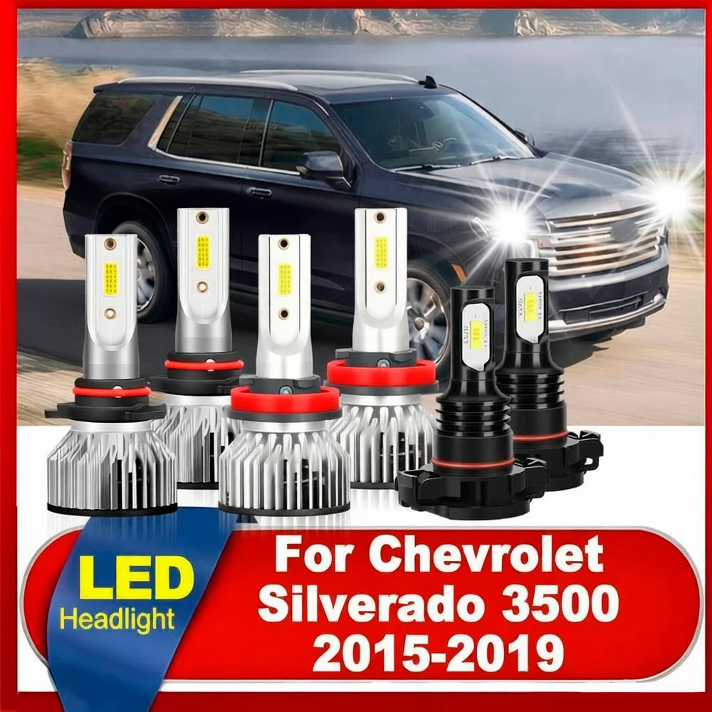 

Светодиодные лампы для фар 9005 H11 High Low Beam, Canbus, без ошибок, 6000K, белый свет, Turbo HeadLamp для Chevrolet Silverado 3500 2015-2019