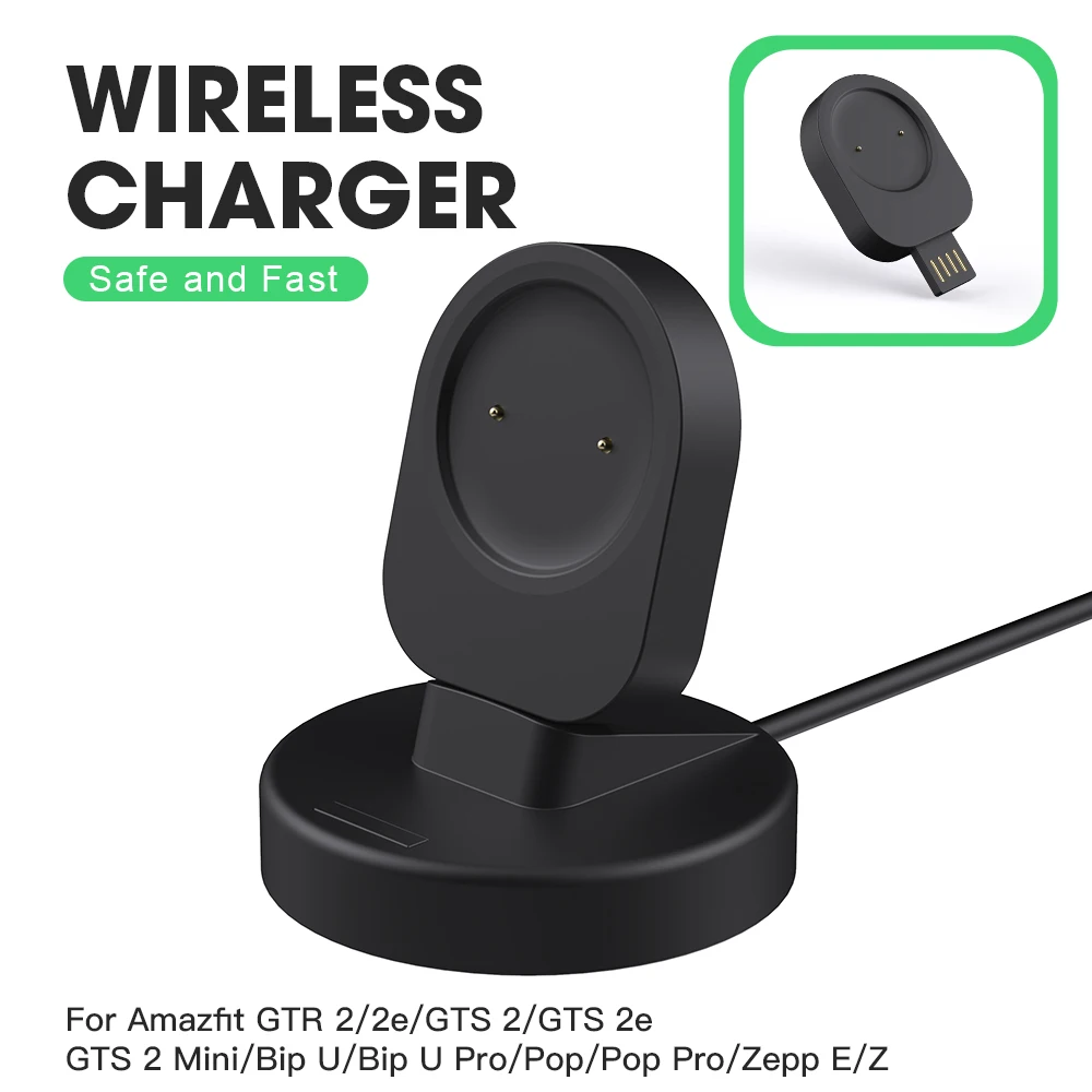 Dock Charger Adapter wireless USB Charging Cable Cord Stand for Amazfit GTR2 GTR 2e GTS2 GTS2 mini Bip U T-rex Pro Smart Watch