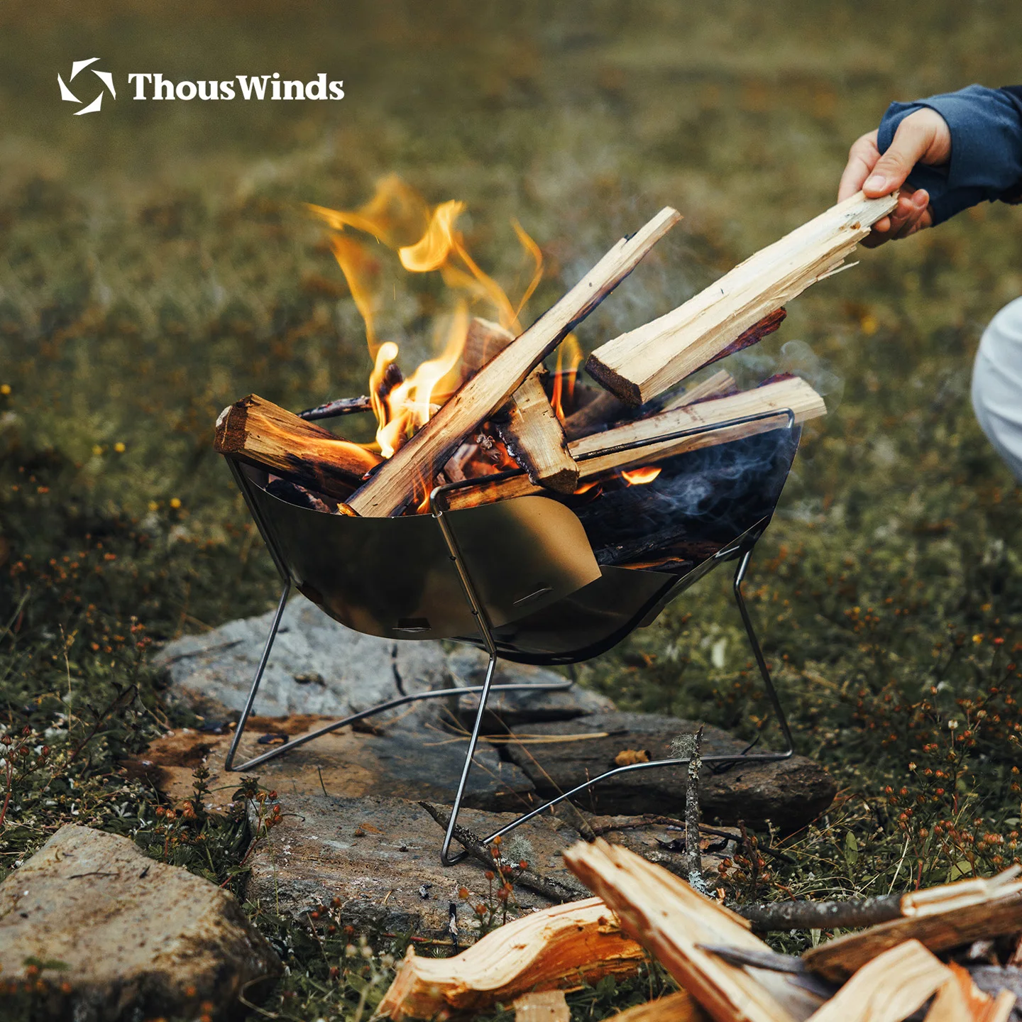 ThousWinds Hanablaze 초경량 야외 접이식 스토브 캠핑용 빠른 설치 나무 스토브 화로 트레킹 난방 요리용 썸네일 3