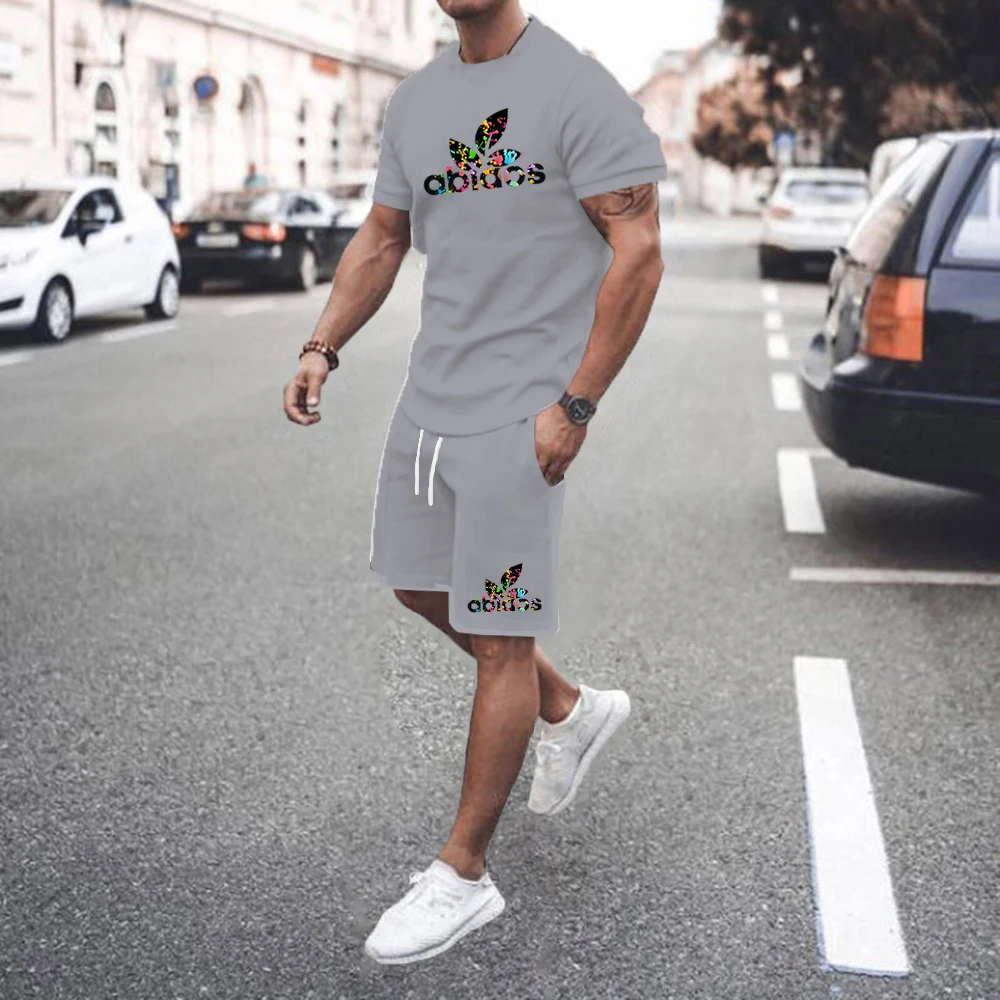 2024 Sommer Herren anzug heißer Verkauf große Casual Fashion Sportswear 3D-Digitaldruck Herren Kurzarm T-Shirt Shorts Anzug