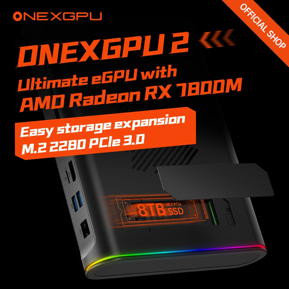 Onexplayer-外部GPU 2,ストレージ付き,AMD Radeon RX 780omグラフィック拡張ドック,Oculink USB 4, 12GB,最新