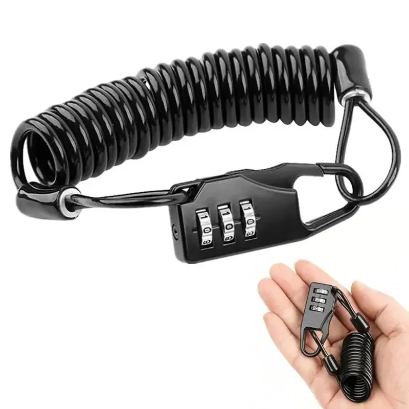 AliExpress NONE Multifunctional Helmet Lock Mountain Bike Wire Lock Safety Lock Bicycle Motorcycle Electric Vehicle Portable Password Cable Lock