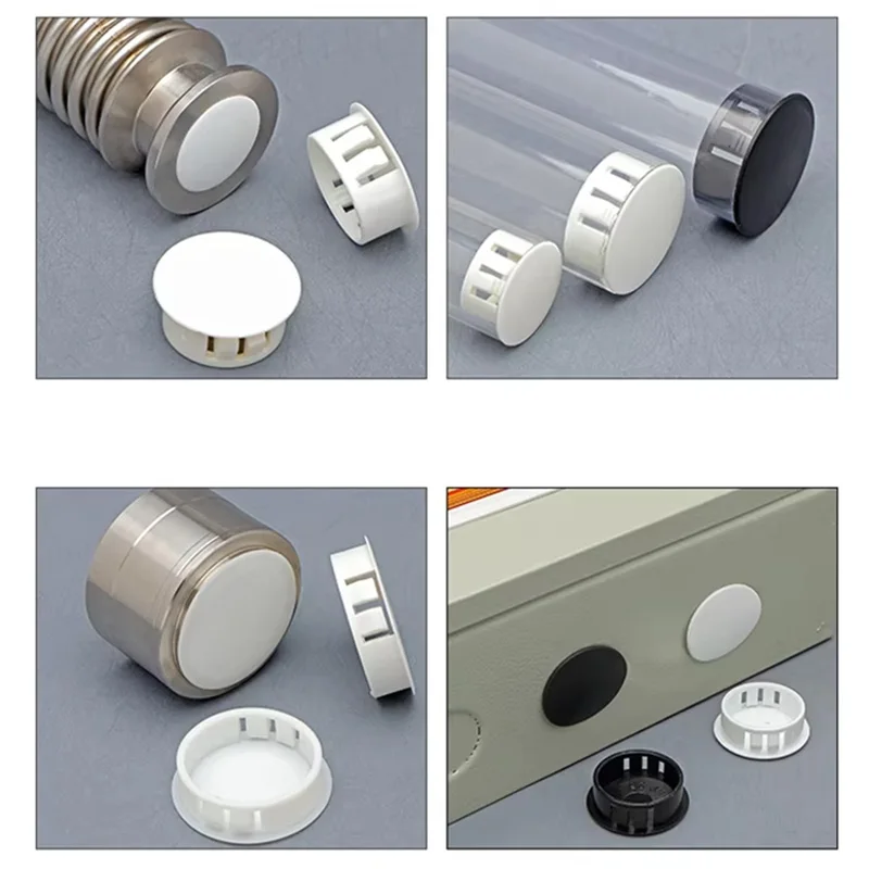 10Pcs Nylon Plastic Cover Holes Snap on Plastic Plug Hole Cap Desk Caps Plugs Lid Screw Covers Table Wall Wire Cable Round Pipe