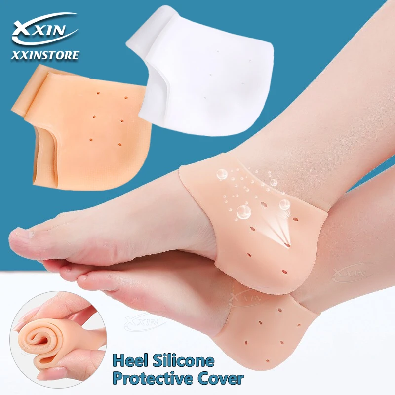 

【Xxin】Silicone gel Solid Thin Gel Heel Socks Cracked Foot Skin Care Protector foot case
