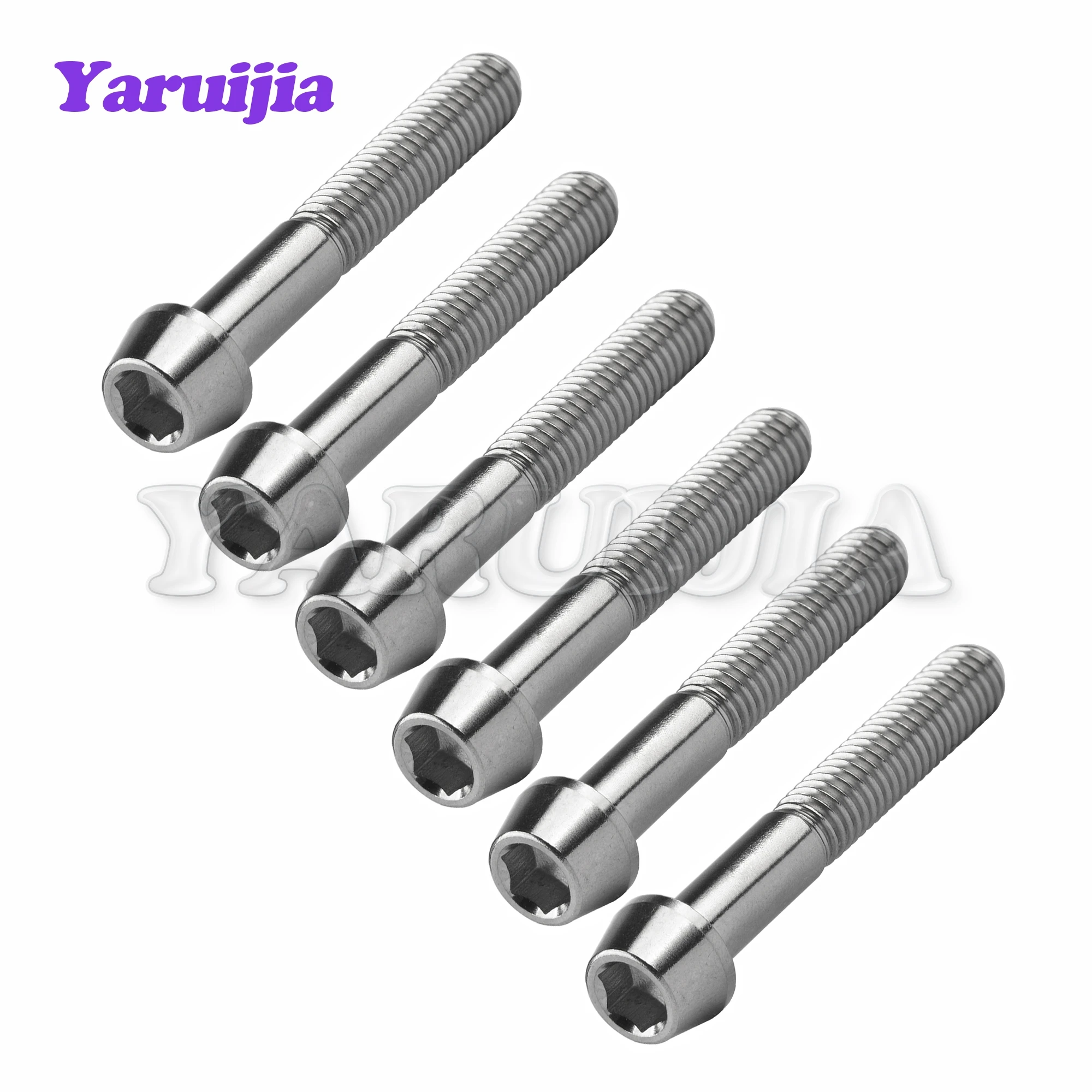 Titanium Ti M5/M6/M8x9/10/15/16/18/20/25/30/35~65mm Allen Key Taper Head Bolt Screw for Bicycle Stem Seatpost Bicycle Parts GR5