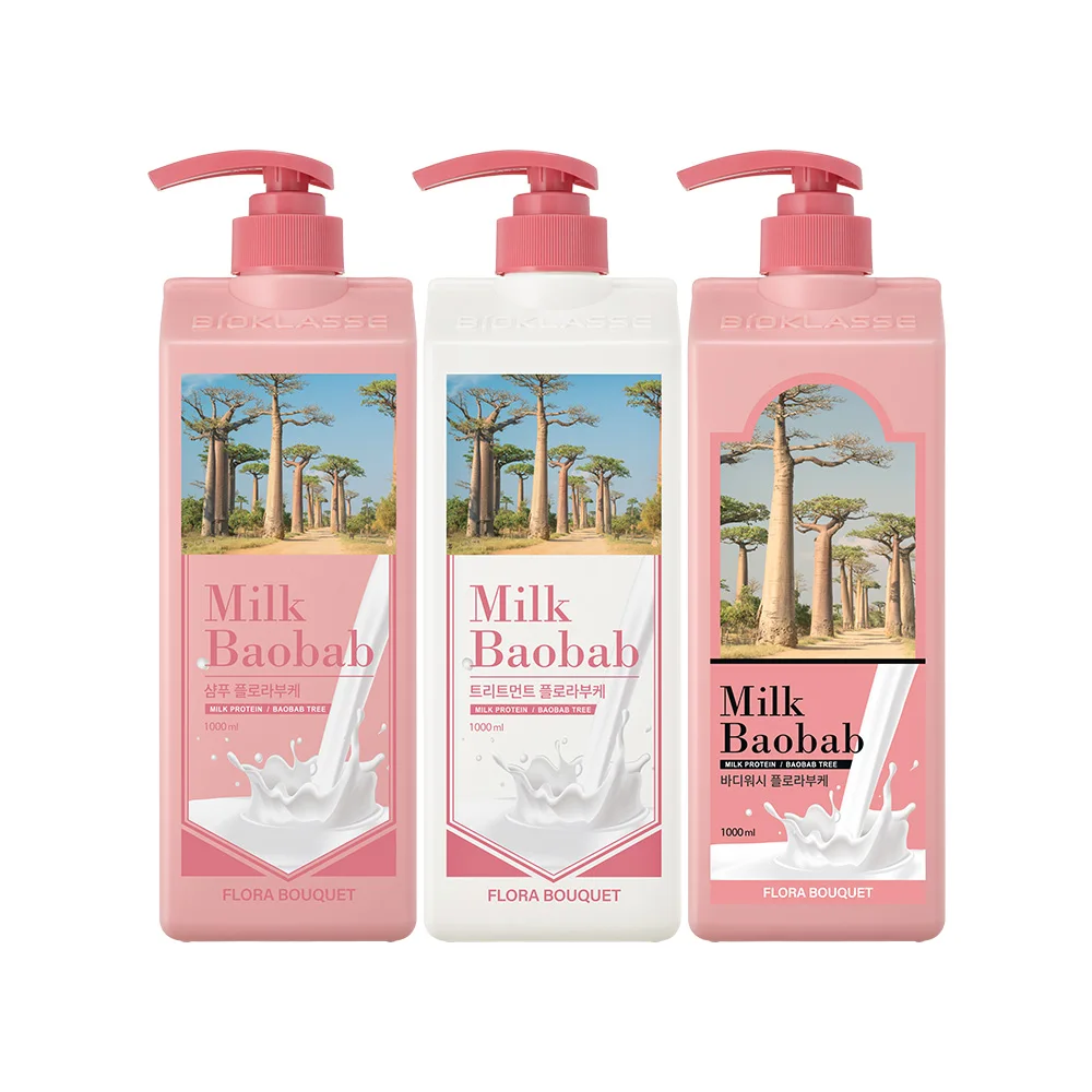 [Milk Baobab] Original shampoo + treatment + body wash 1L flora bouquet