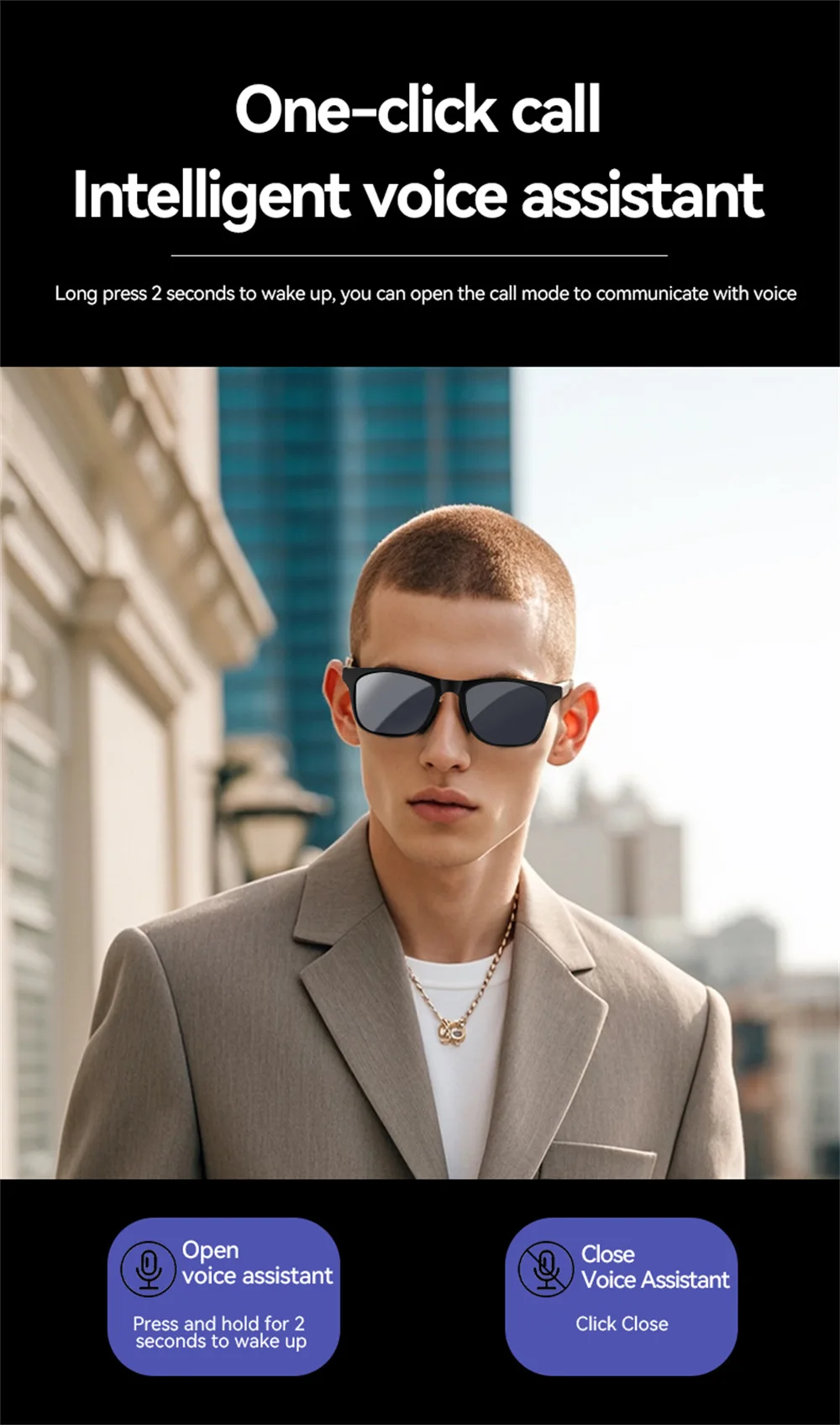 Gafas inteligentes CHOTOG D11 Plus con Bluetooth 5.3, control de música, disparador de cámara, respuesta a llamadas, gafas de sol inteligentes con protección UV400, para deportes al aire libre, unisex, para hombres y mujeres, ideales para regalo. 8