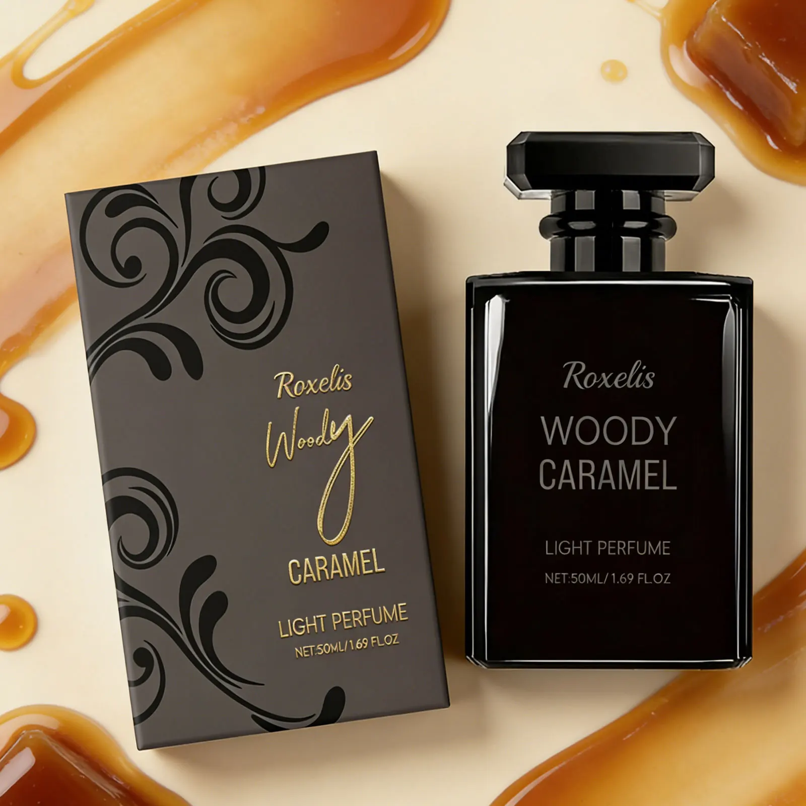 

Парфюм Roxelis 50 мл Wood Caramel - Романтический роскошный аромат с очаровательным древесным запахом для свиданий, стойкое освежение