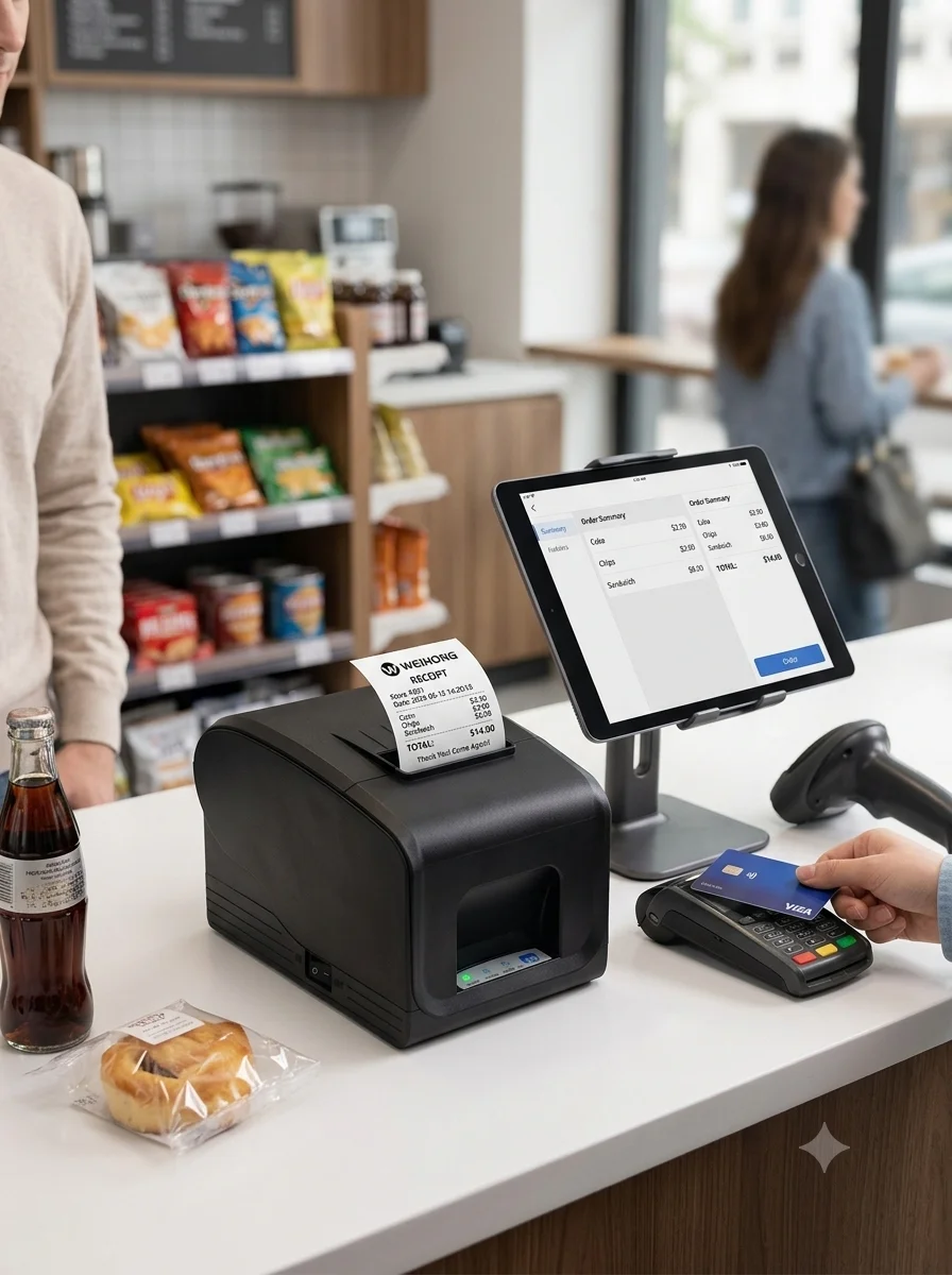 WEIHUANG P15 58mm 2 Inch Auto Cutter Thermal Receipt Printer Wireless Bluetooth USB Serial POS Machine for Kitchen Restaurant