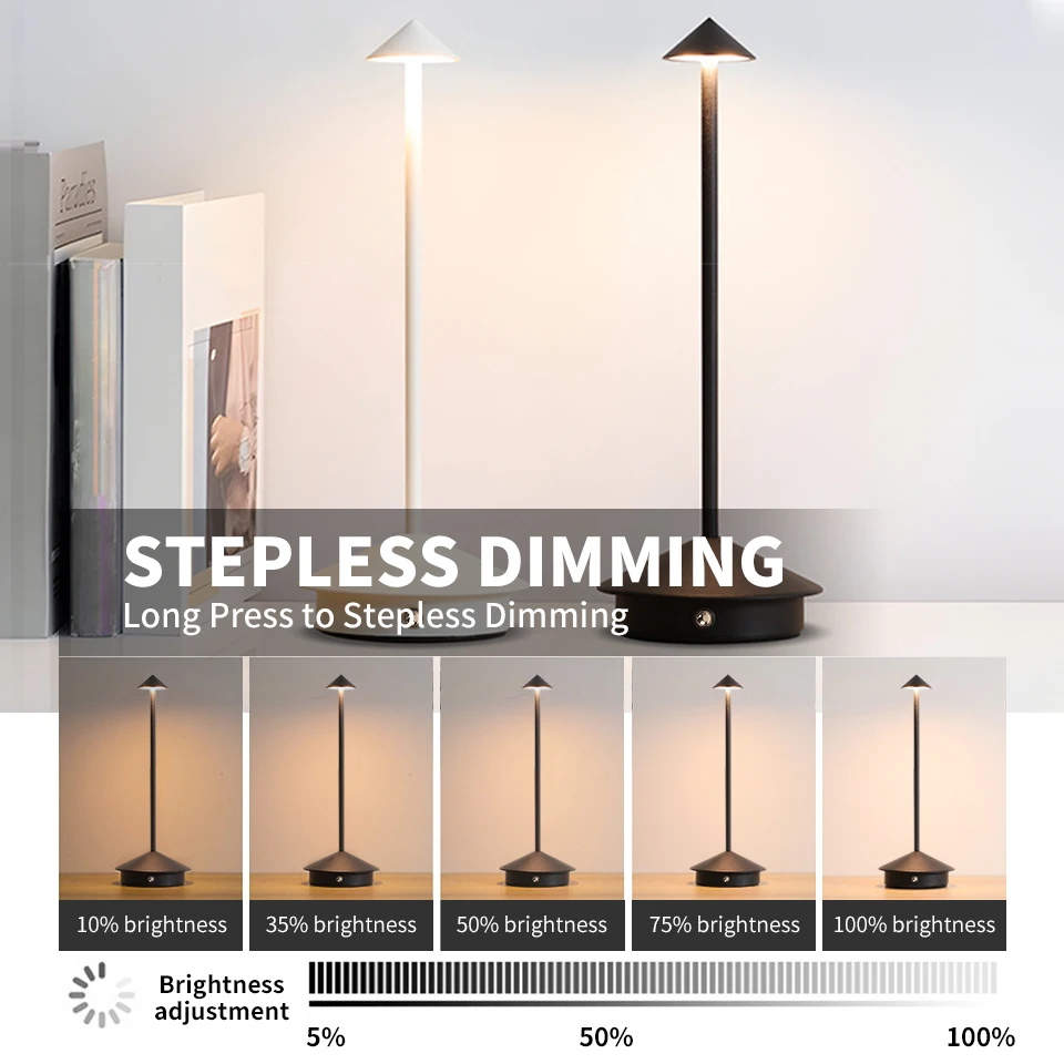 Rechargeable  LED Table Lamp Creative Touch Led Hotel Bar Coffee Decorative Desk Lamp Stepless Dimming night light   for bedroom
