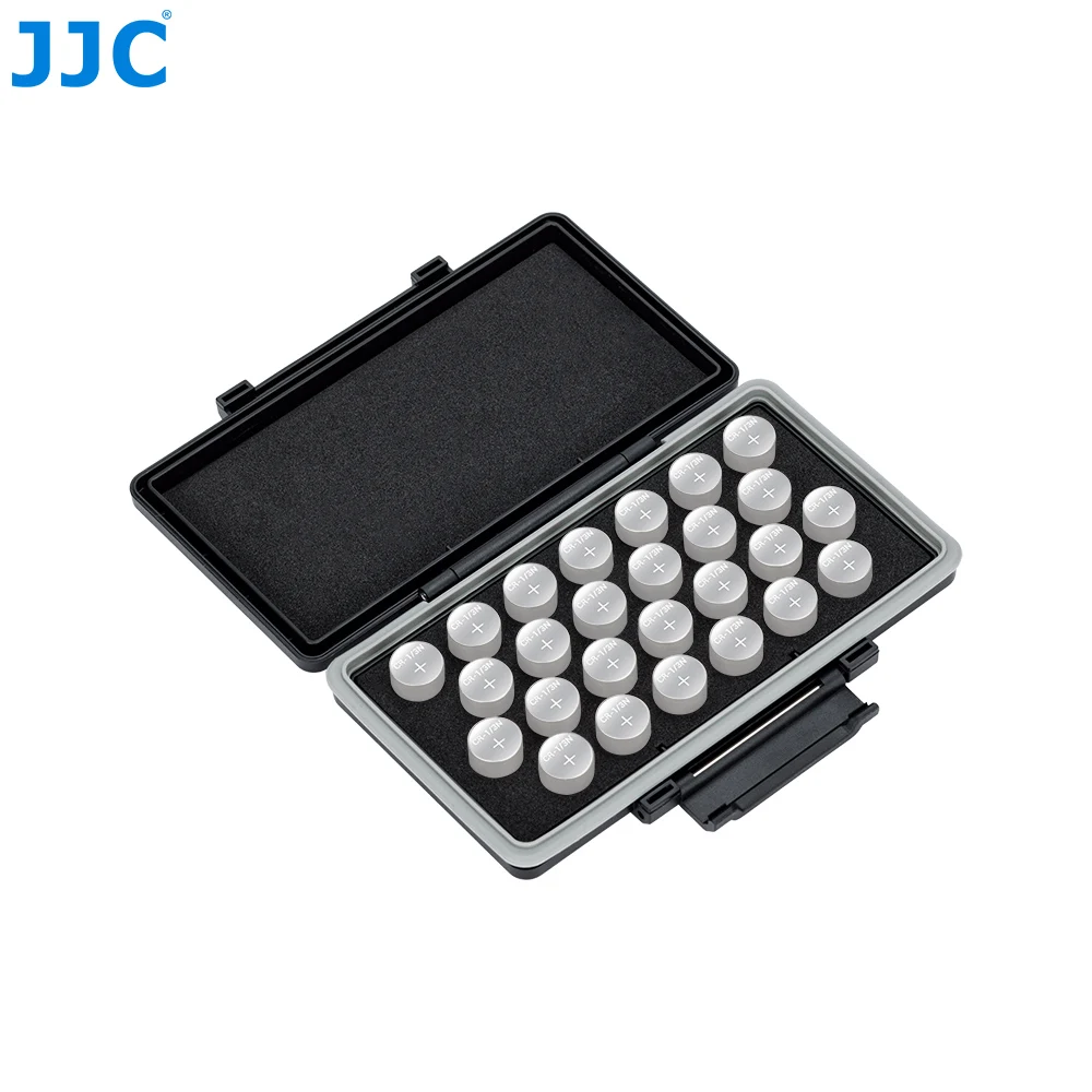 JJC 26 Slots CR1/3N Coin Cell Battery Case For CR1/3N 3V Lithium CR 1/3N Batteries Water-proof Battery Organizer Storage Case