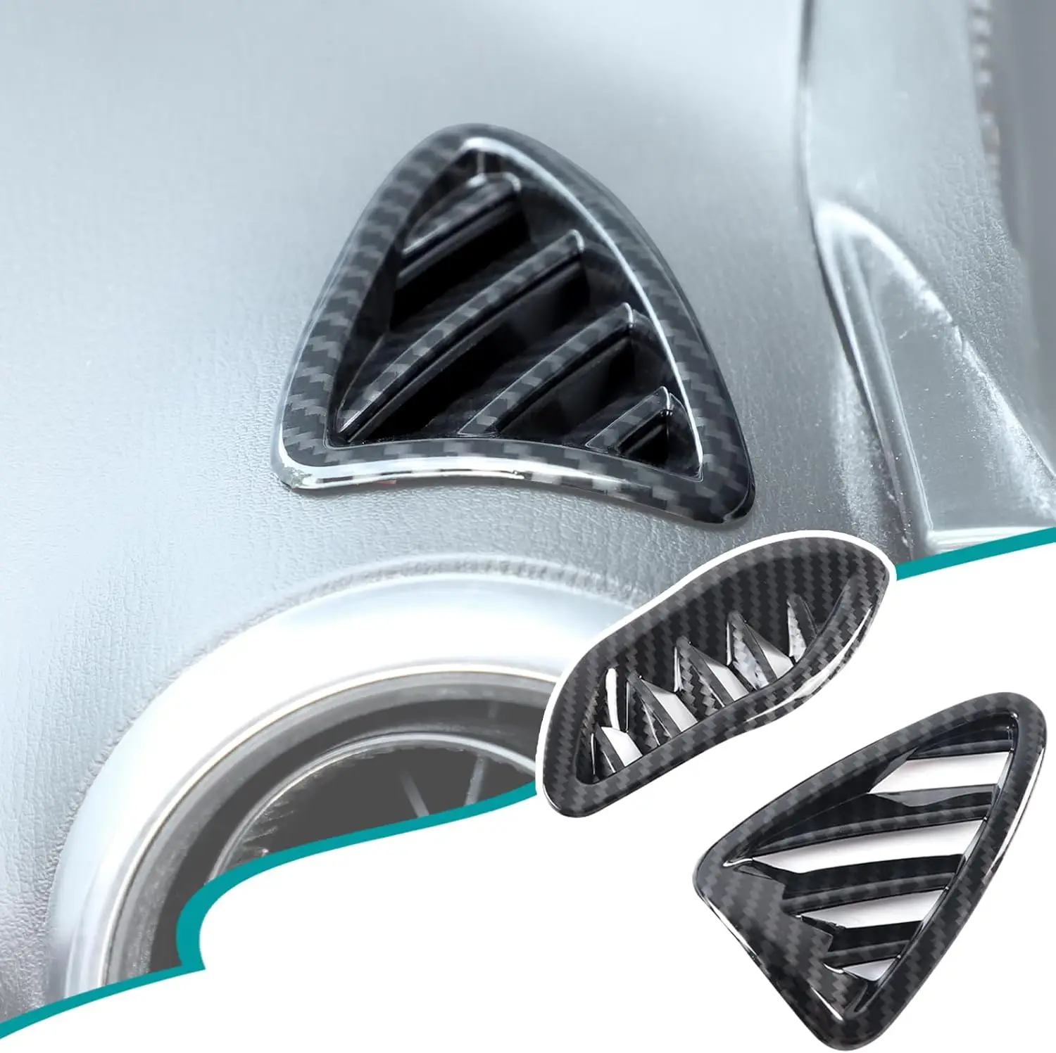 

ABS Carbon Instrument Side Air Condition Outlet Frame Trim For Fiat 124 Abarth 124 2016-2024 Air Vent Decorative Styling Cover
