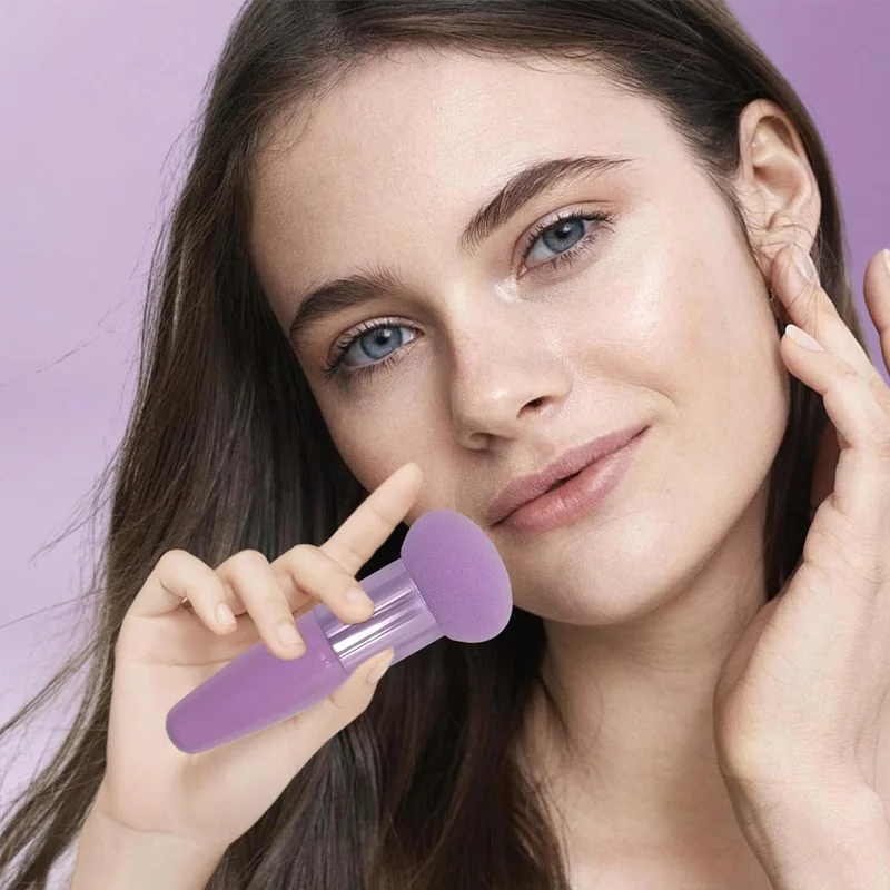 Aplikator w kształcie pocisku, hydrofilowy materiał poliuretanowy, miękki i elastyczny, do stosowania na sucho i na mokro, do nakładania i utrwalania makijażu.