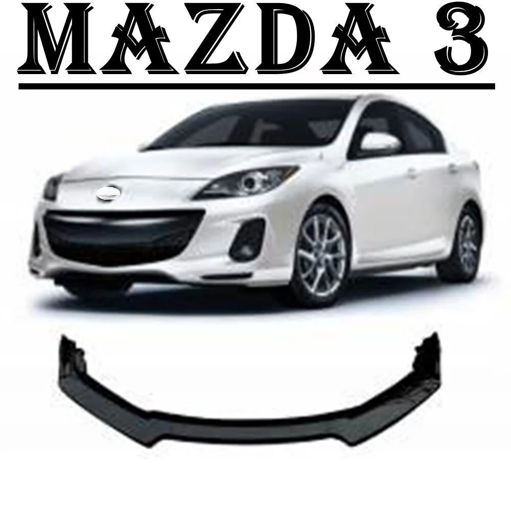 For Mazda 3 Front Bumper Attachment Lip 2003-2020 Piano Glossy Black Splitter Diffuser Universal Spoiler Bumper