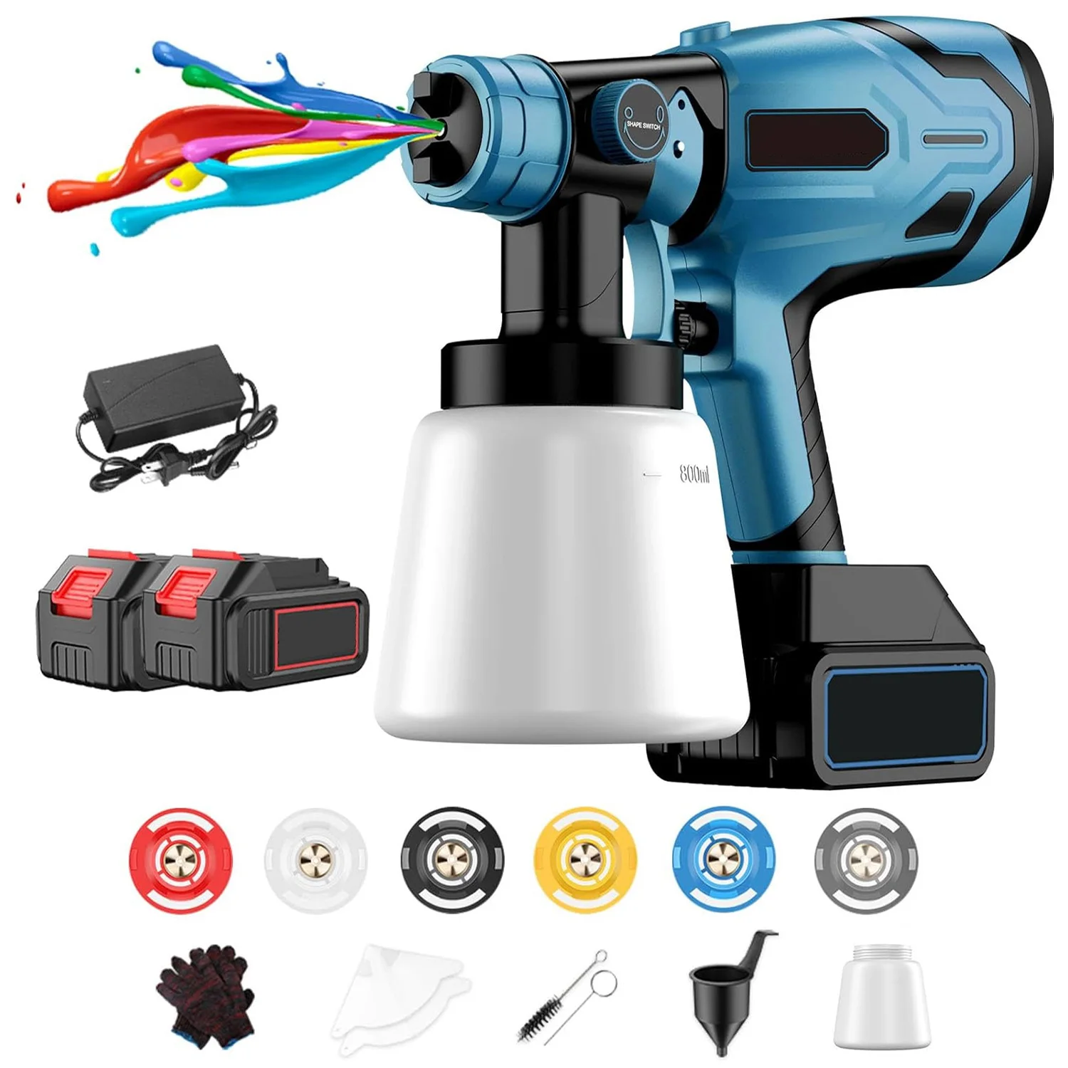 1000ML Cordless Electric Spray Gun High Power HVLP Paint Sprayer Auto Furniture Steel Coating Airbrush For Makita 18V Battery