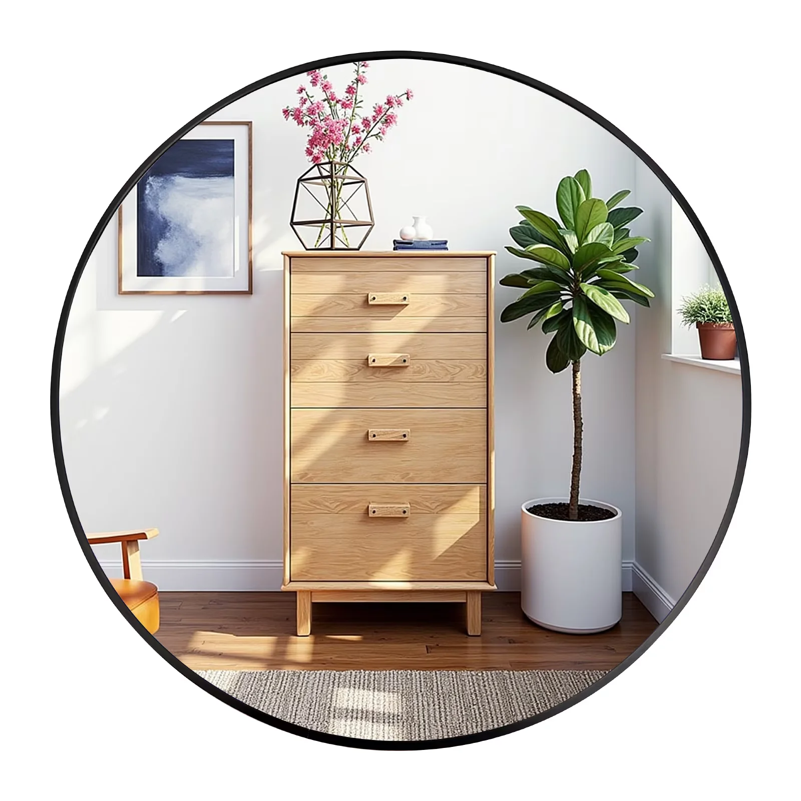 

Круглое зеркало, черное круглое зеркало 24 дюйма, настенное круглое зеркало в металлической раме, черное круглое зеркало для ванной, круглые зеркала для стены