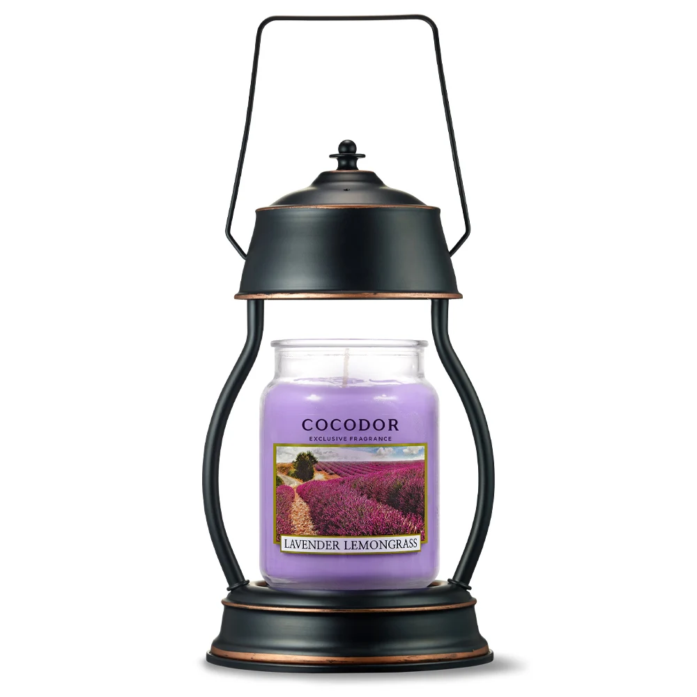 Coco-Dor Hurricane Candle Warmer (Black) + large perfume candle