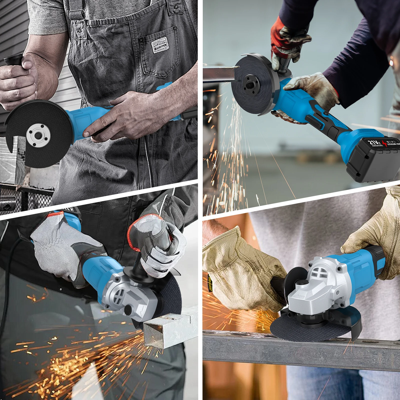 125mm 21V Bürstenloser Winkelschleifer 3-Gang Kabellose Holzbearbeitungs-Schneidemaschine Elektrowerkzeug Kompatibel mit Makita 21V Akku – Detail 7