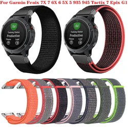 22 26mm cinturino in nylon a sgancio rapido per Garmin Fenix 6X 6 Pro Fenix 7X Fenix 7 Fenix 5X 5 3 3HR 935 945 EPIX Smart Watch