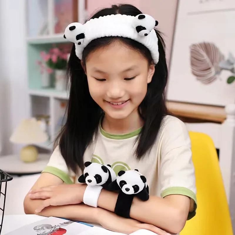 Bracelets à pression Panda de dessin animé mignon, bandeau de cheveux pour fille, jouet créatif pour enfants, cadeau pour enfants