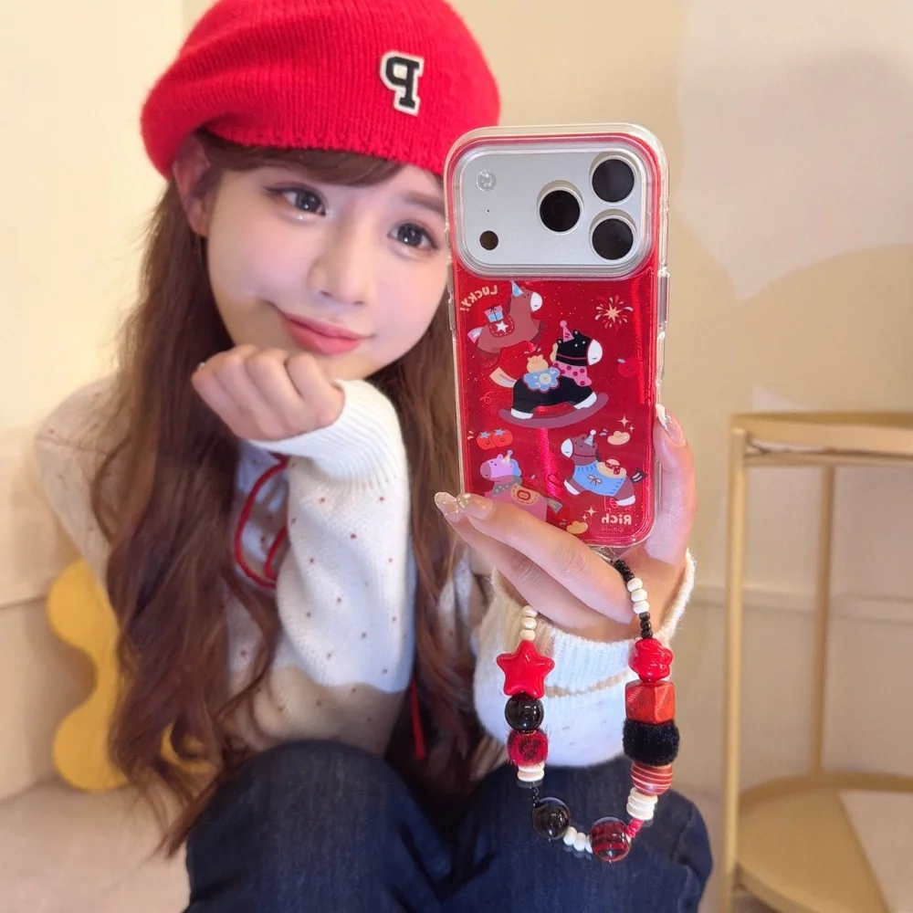 

Cute Yuanbao Running Pony phone case for iPhone 17 16 ProMax 14 15 Pro fundas Korean INS fashion new shockproof protective cover