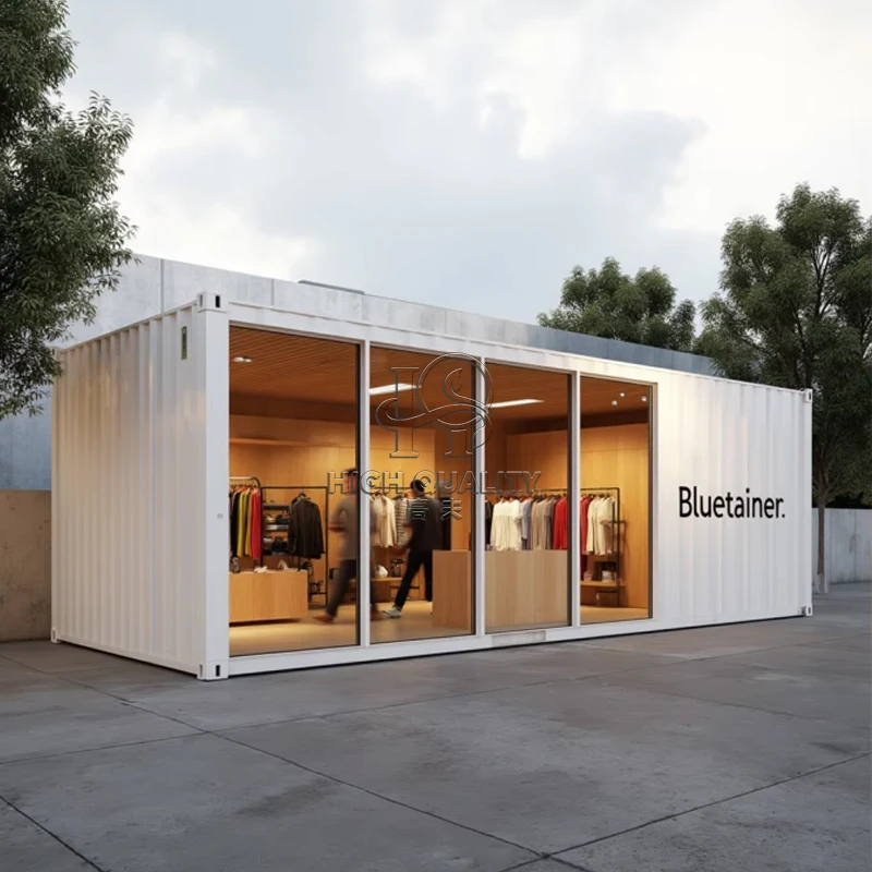 Luxury Steel Frame Container House Coffee Stand Bubble Tea Shop Bar Bakery Street Food Kiosk Retail Store Pop-up