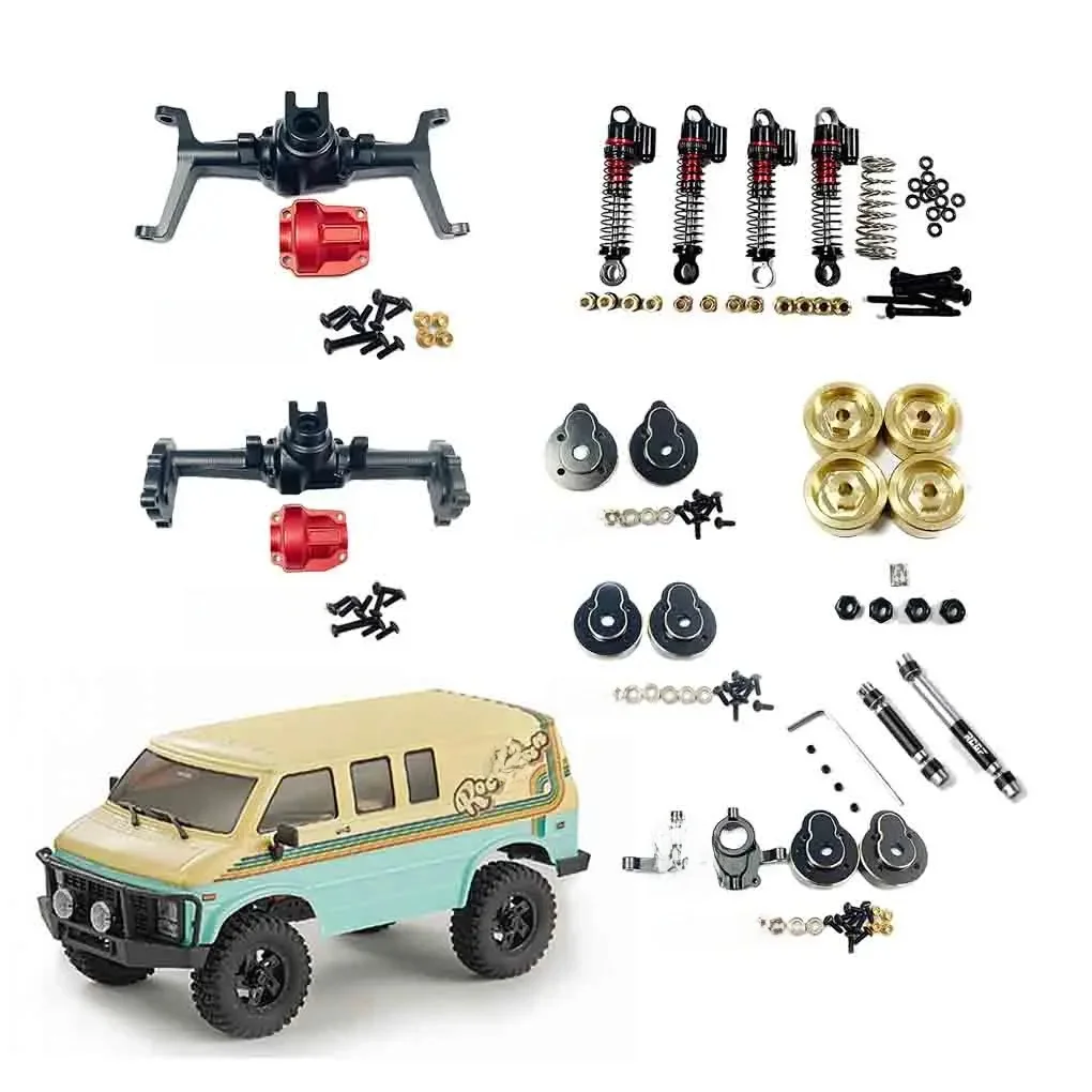 Adaptateur de moyeu de roue CR18P, contrepoids en laiton, support de moyeu avant et arrière, boîtier d'essieu d'arbre d'entraînement pour pièces de Van Hobby Plus 1/18