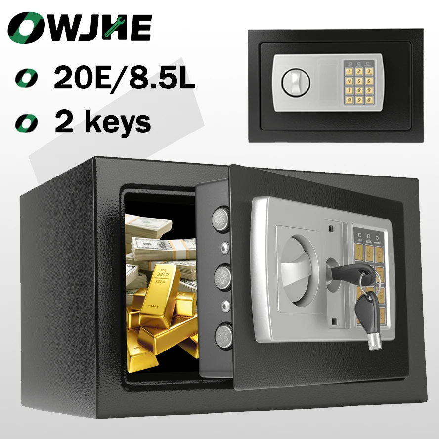OWJHE, caja de seguridad segura para almacenamiento en el hogar, cerradura para el pecho, estuche de seguridad de dígitos de 8,5 L, práctico almacenamiento, caja de seguridad para el pecho con bloqueo seguro