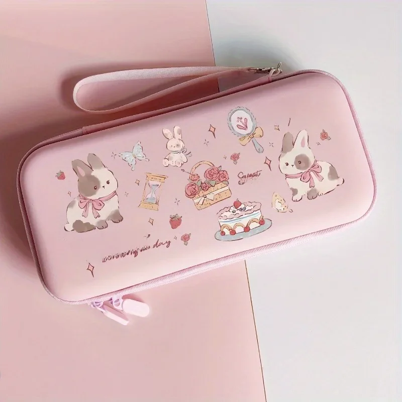 Sac rose gâteau pour animaux de compagnie, dessin animé pour Nintendo Switch Lite, étui de protection Anti-collision, sac de rangement Portable pour accessoires de jeu de voyage