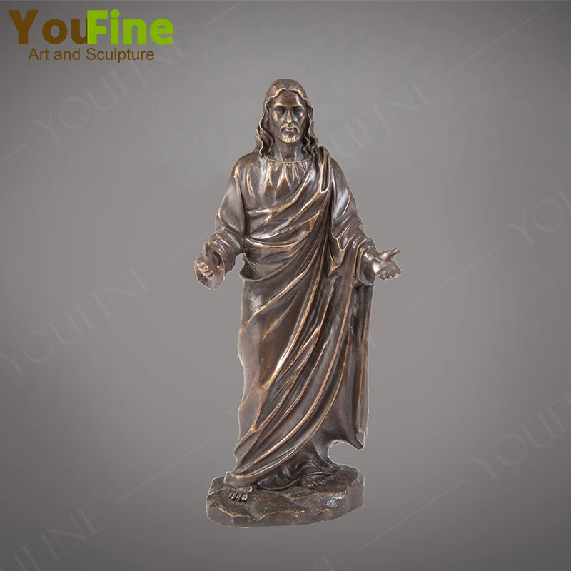 31cm Bronze Jesus Sculpture Christ Blessing Jesus Bronze Statue Church Bronze Figurines Home Decor Ornaments Antique Crafts