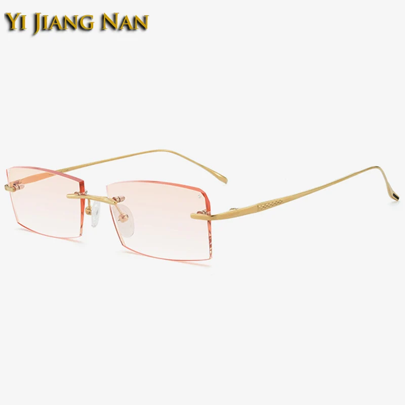 

Gentlemen Pure Titanium Optical Men Rimless Tint Color Prescription Glasses Frame Women Fashion Eyeglasses Spectacles Eyewear