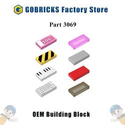 Gobricks 10pcs 3069 Building Blocks Bricks Tile 1x2 Parts with Groove compatible 30070 Educational Creative Construction Toys