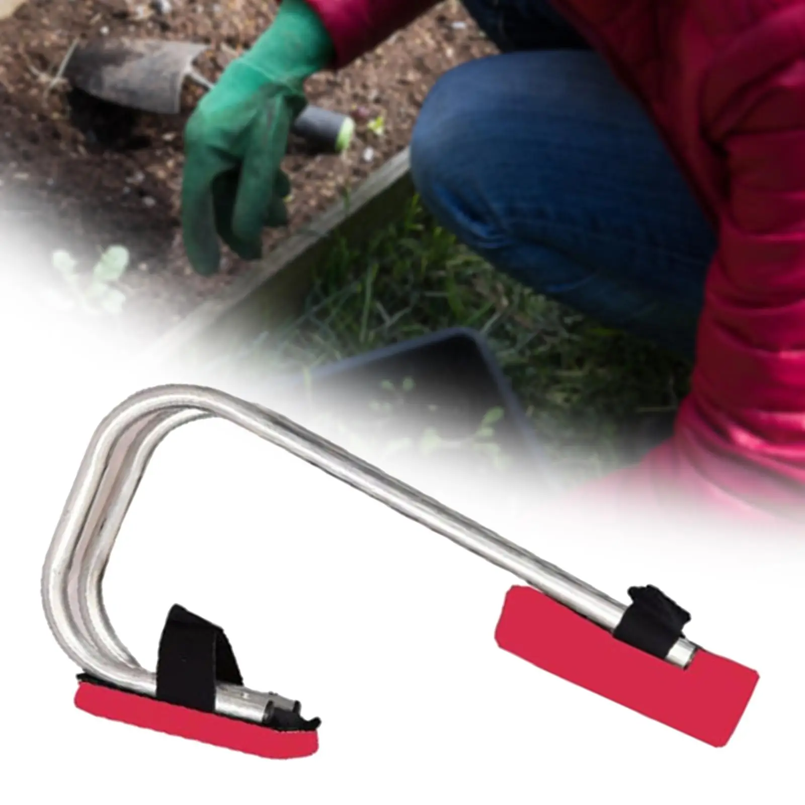 Knee Seat for Gardening Adjustable Kneeseat Iron Strap on Kneeling Device Protecting Knees Labor Saving for Farm Work