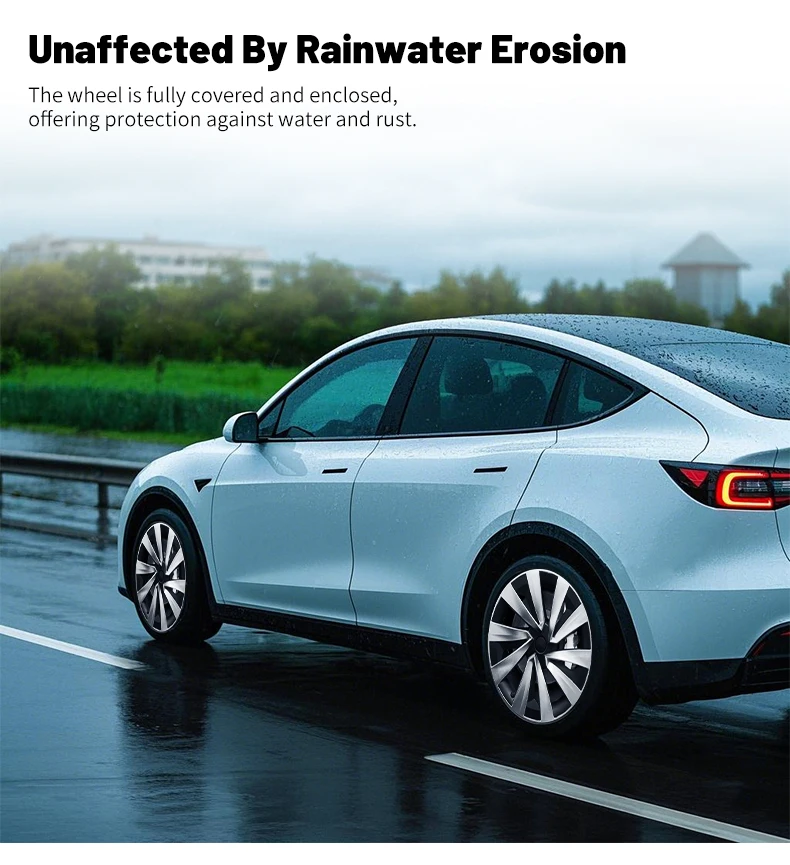 4er-Set Radkappen für Tesla Model Y Juniper 2025-2026, 19 Zoll Radabdeckung, Ersatz-Radnabenkappen, Vollfelgenabdeckung, Zubehör – Detail 8