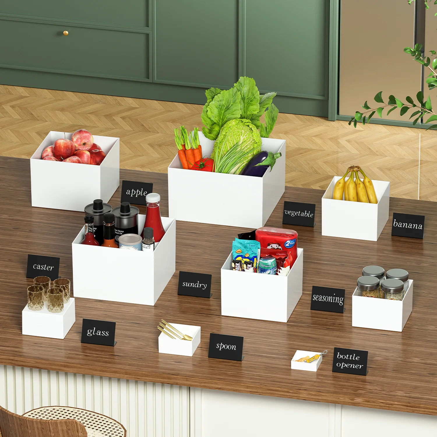 Acrylic Buffet Dessert Five-Sided Box Display Stand Cube Dining Table Display Stand Food Buffet Riser For Table Retail Show