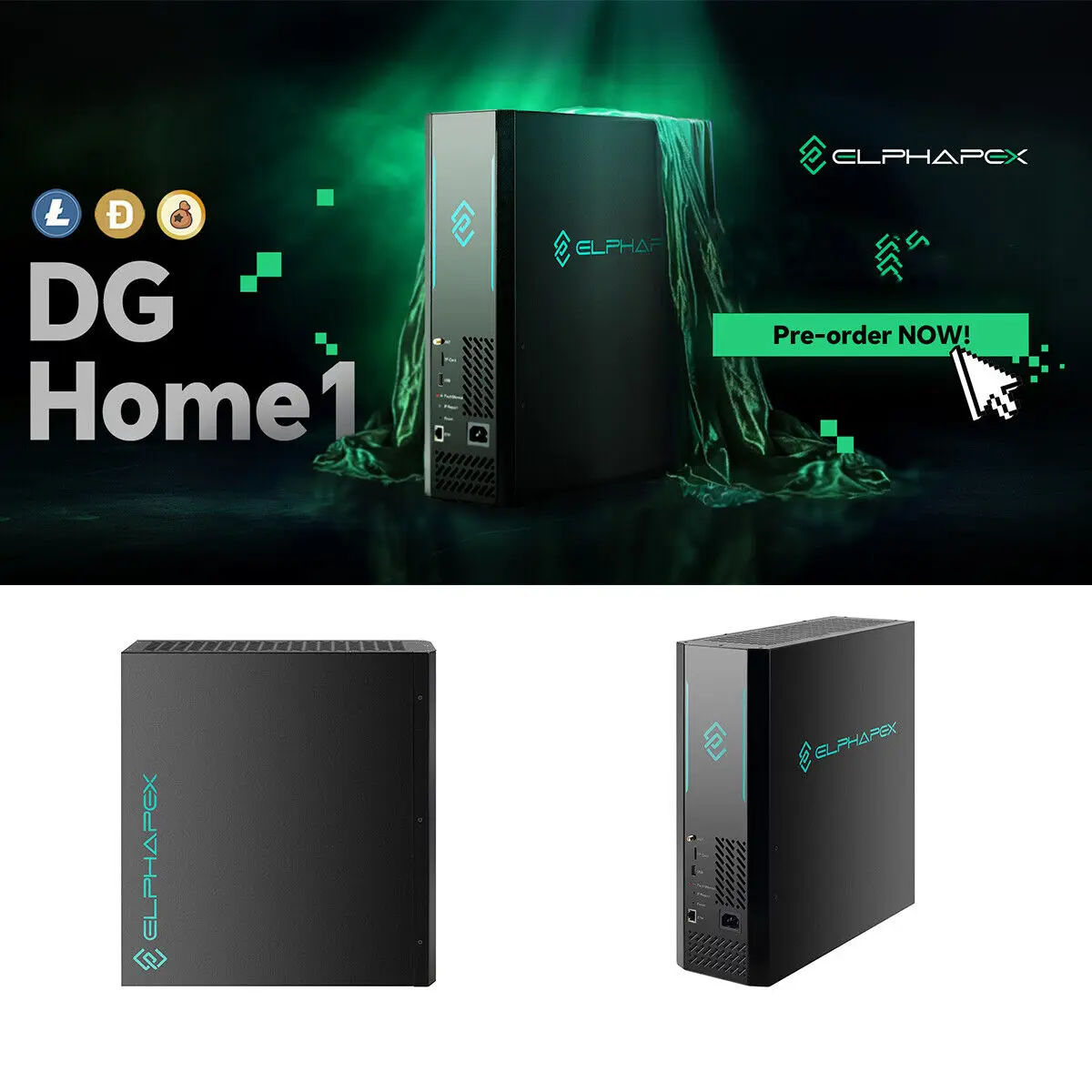 AD BUY 2 GET 1 FREE ElphaPex DG Home 1 2100MH/s 630W LTC/Doge coin Miner - Home Miner