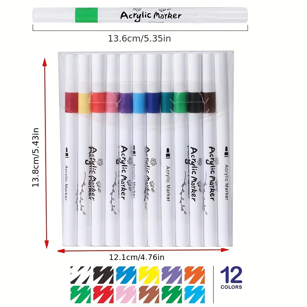 Быстросохнущие акриловые ручки, водостойкие тонкие наконечники для холста, дерева, стекла, сделай сам, художественный рисунок, эргономичный дизайн для взрослых, студентов, подарок