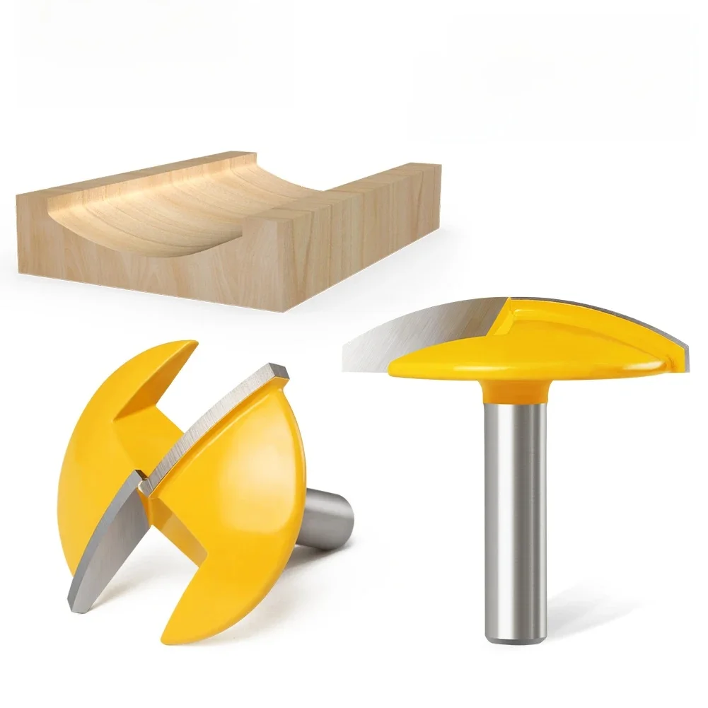 Mèche de routeur à petit bol à tige de 1/4 ", rayon de 1.65", 1-3/4" de large pour outil de coupe du bois, 1 pièce